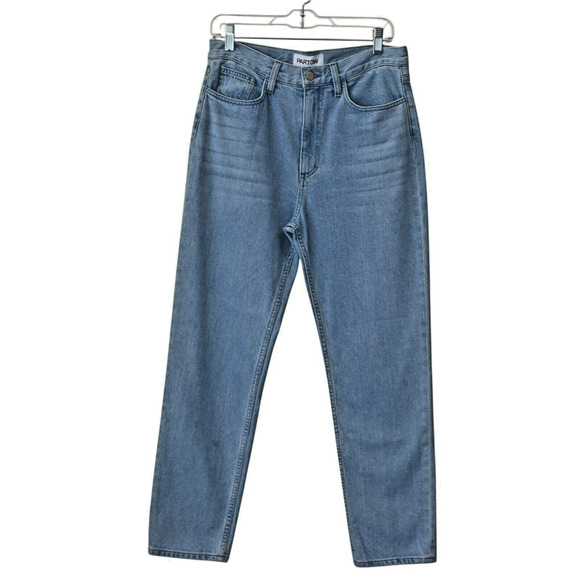 Partow Mika High Waist Jeans Indigo Blue Denim Size 8 Light Wash Tapered Cropped